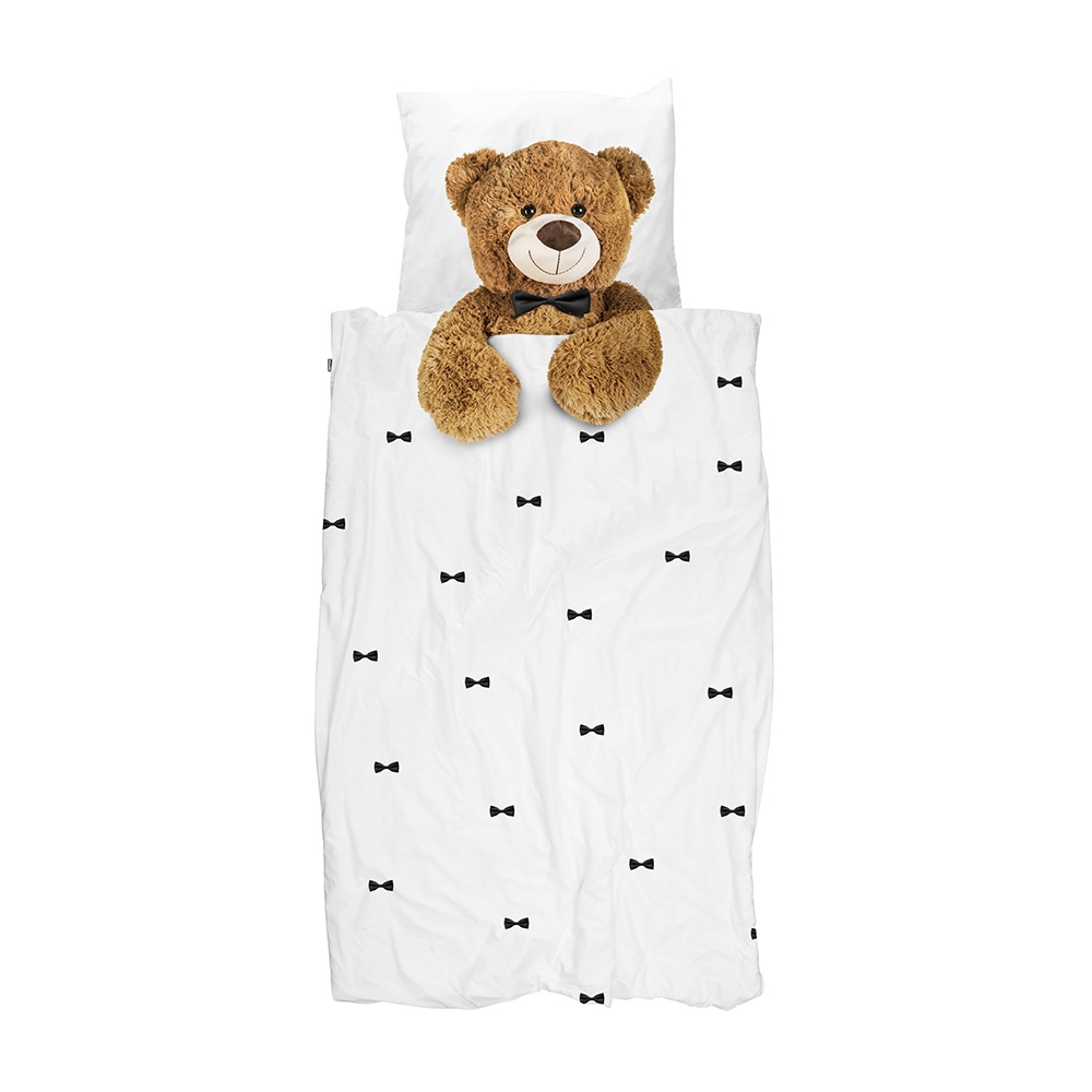 Funda nordica infantil serie Bobo para cama de 90cm con oso dibujado