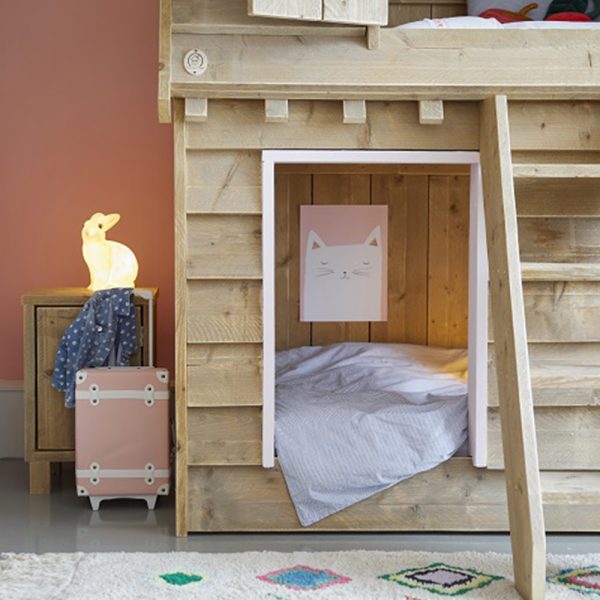 Cama Montessori Infantil con Forma de Casita, Litera Hecha de Madera