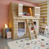 Cama Montessori Infantil con Forma de Casita, Litera Hecha de Madera