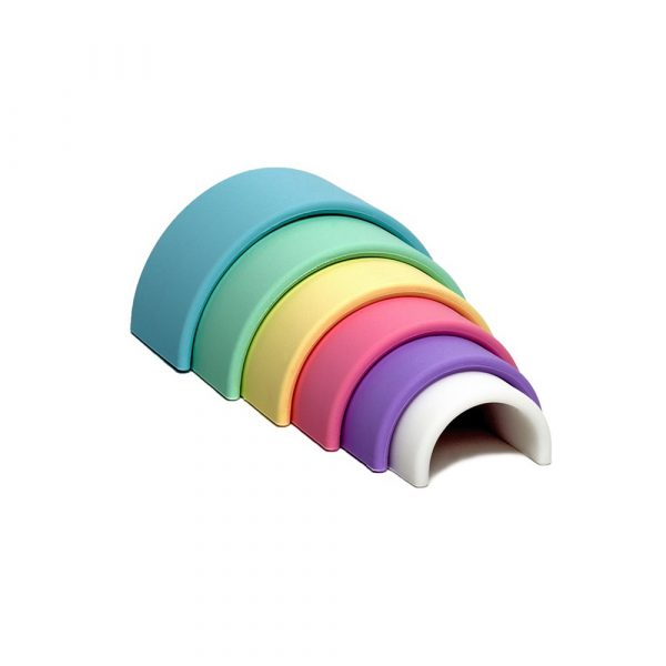 Arcoiris de silicona de 6 piezas en tonos pastel, Dëna
