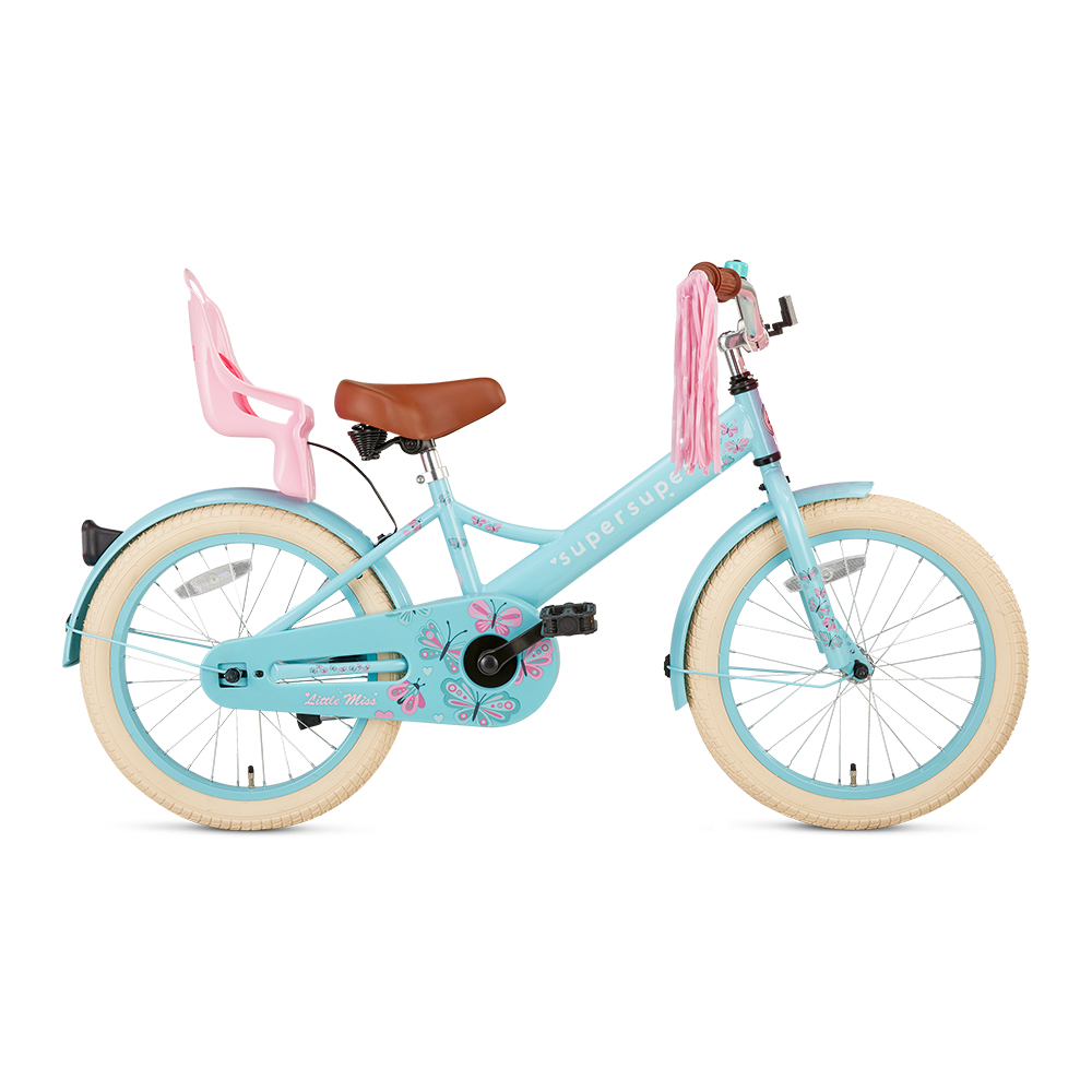 Bicicleta de niña Lola de 16 Pulgadas – Colores Menta con Rosa – Supersuper  - Cositas Chulis